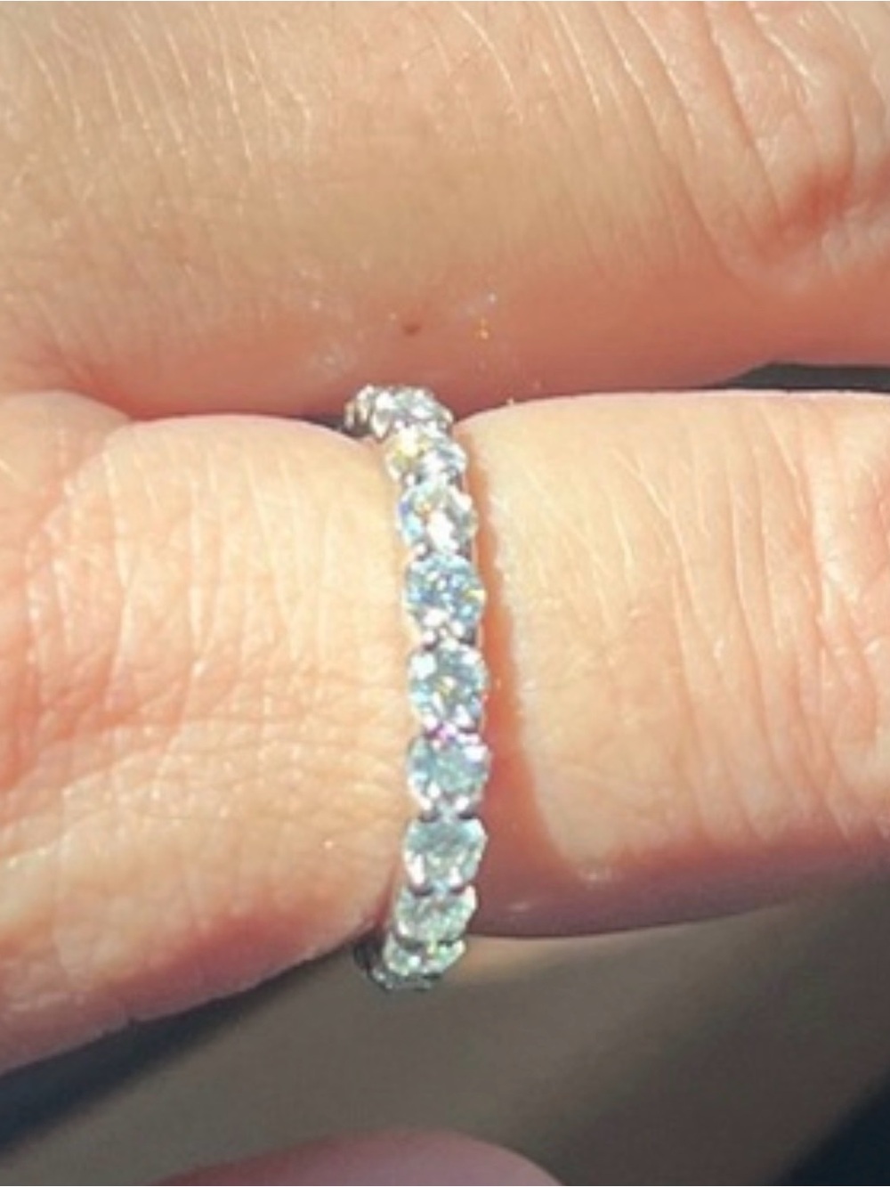 Sterling Silver Moissanite Eternity Band - Clear - Picture 2 of 3